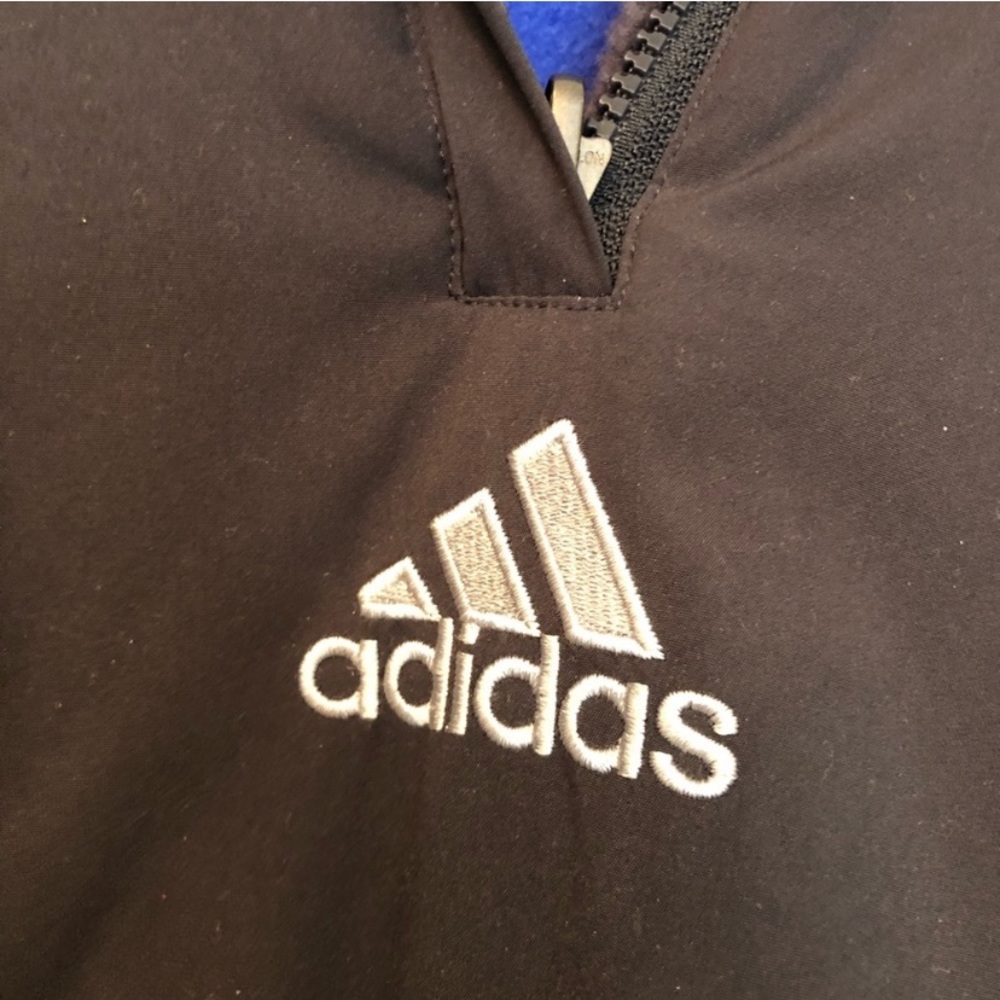 Adidas Black Blue Quarter Zip Shell & Fleece - Picture 3 of 8